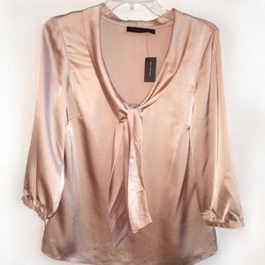 The Limited Nude Shimmer Tie Front NWT Blouse M